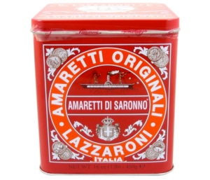 Red Amaretti bicuit tin